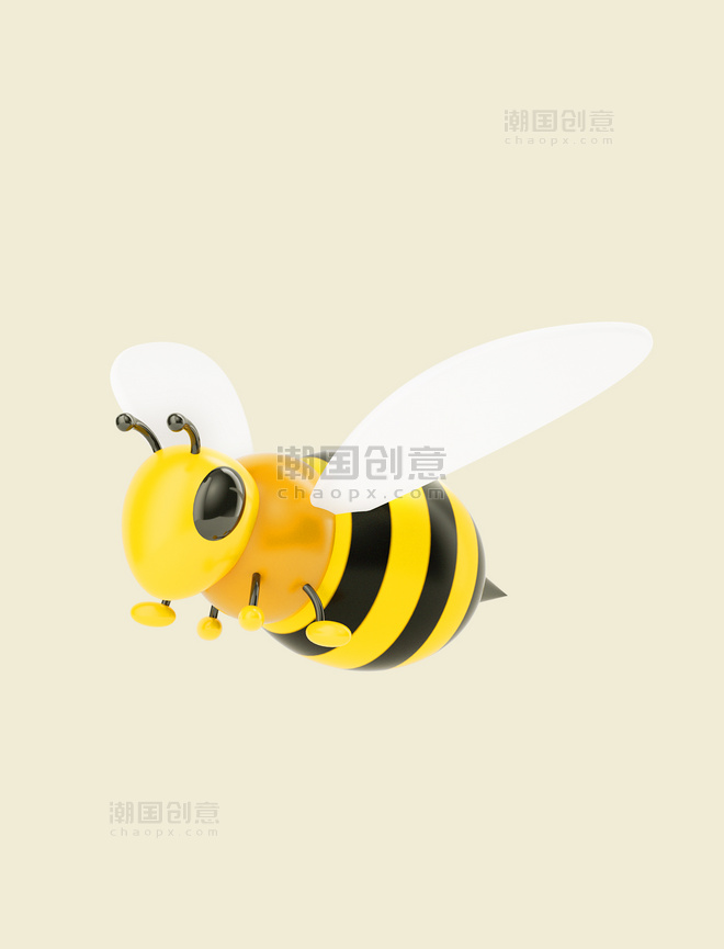 C4D立体仿真春天动物蜜蜂