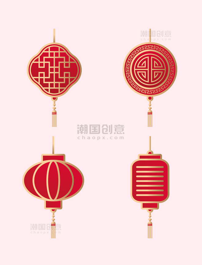 春节新年新春中国风喜庆中式吊饰灯笼