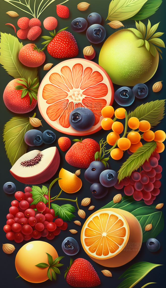夏季水果美食插画