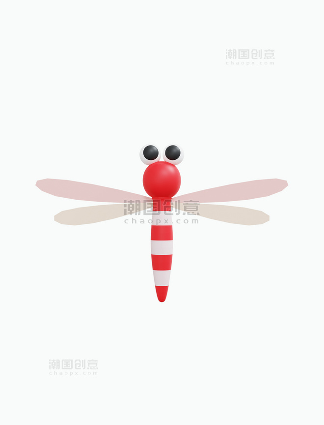 卡通3D立体春天昆虫蜻蜓