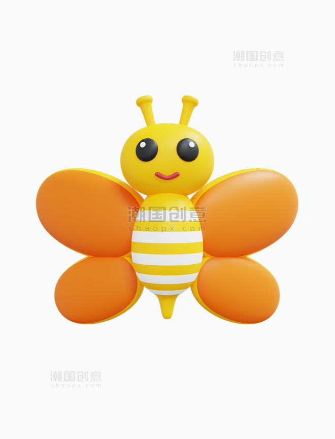 卡通3D立体春天昆虫蜜蜂
