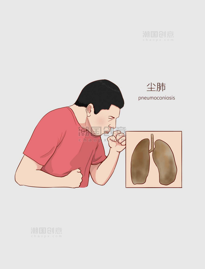 常见医疗人物疾病图例尘肺