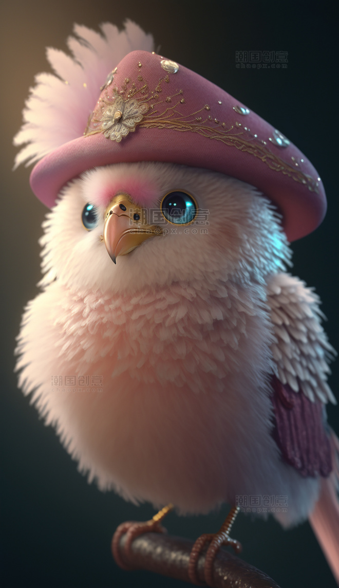 小鸟动物3D创意建模IP形象数字作品AI作品数字插画