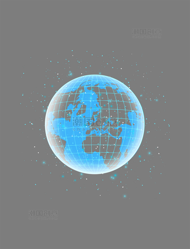 蓝色科技地球网格