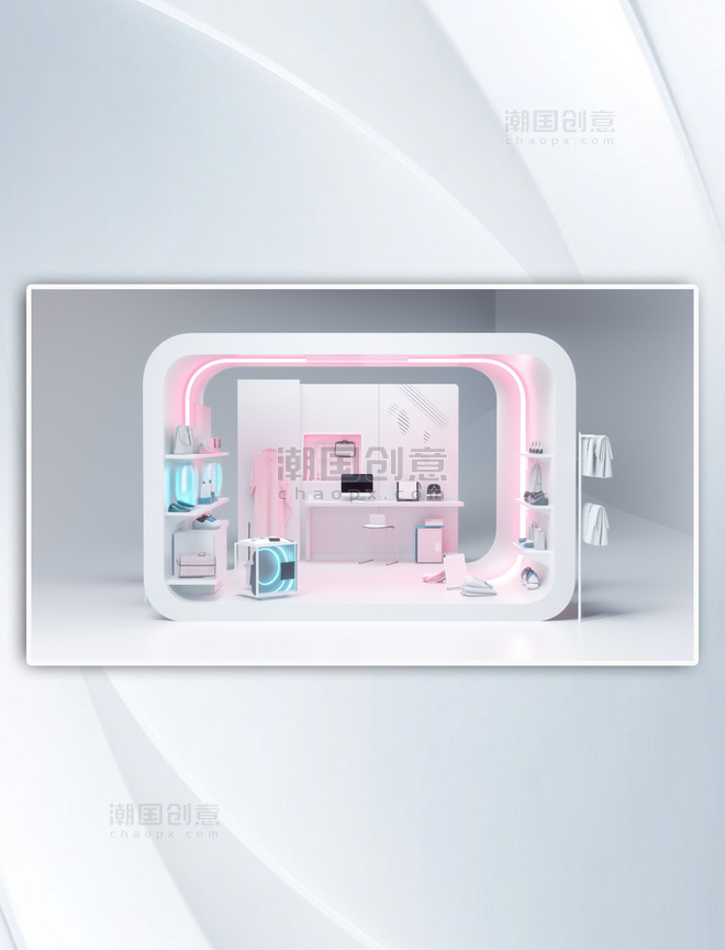 数字艺术电商3D立体商店模型