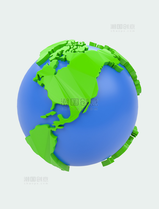 环保3D立体C4D蓝色地球星球