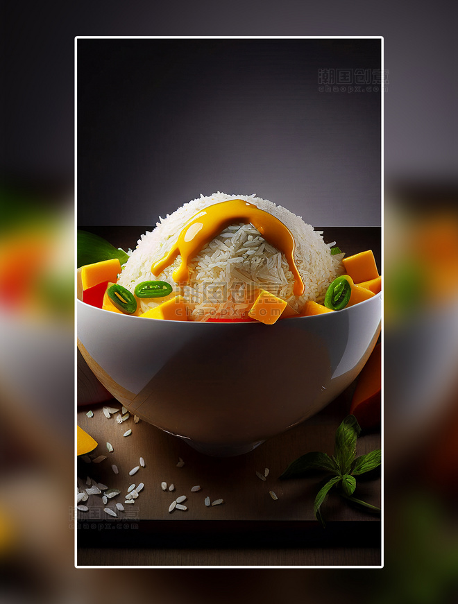 米饭水果沙拉米菜虾摄影美食餐饮美食广告摄影