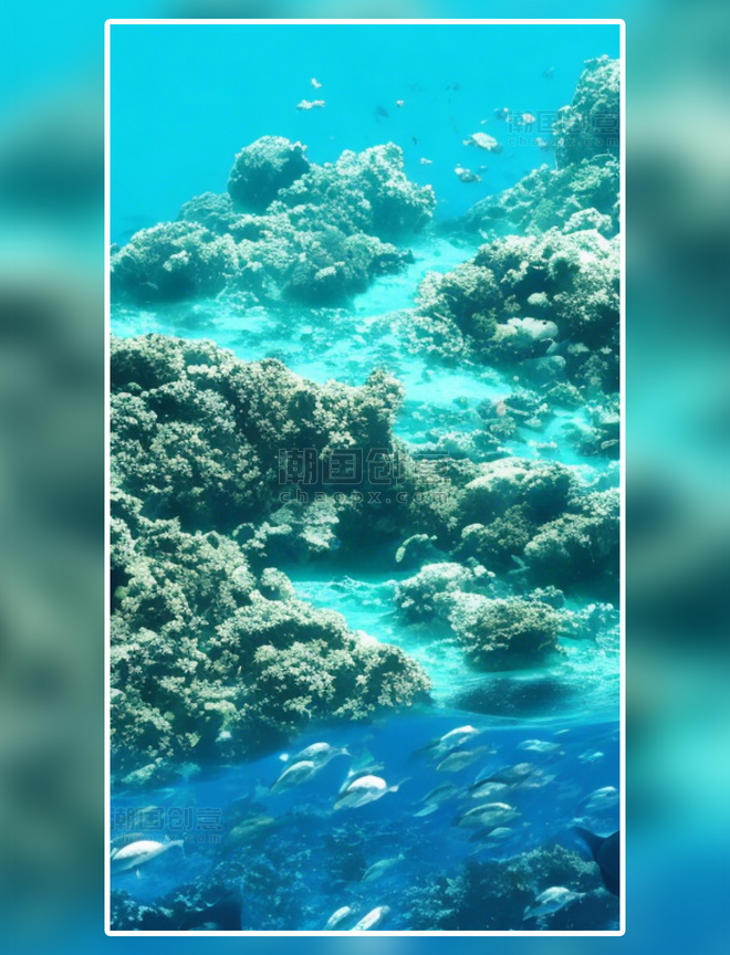 海底结晶的礁石背景