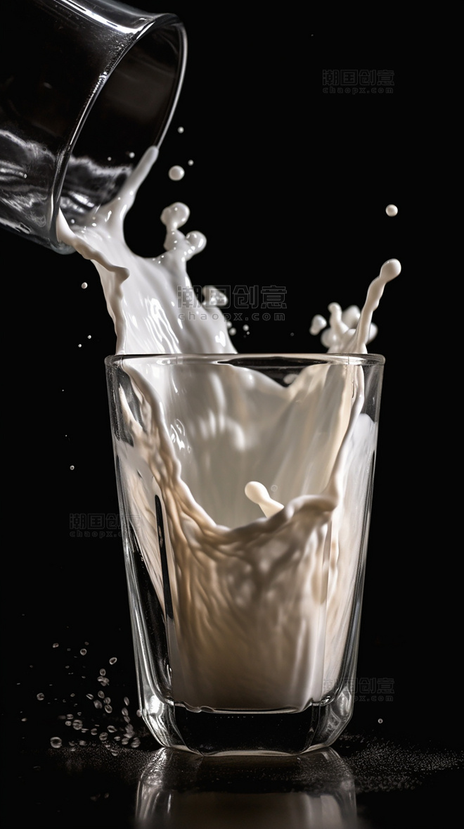 喷溅的牛奶创意特写餐饮美食饮料飞溅液体