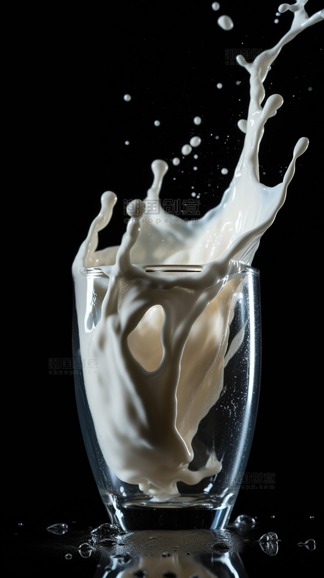 喷溅的牛奶创意特写餐饮美食饮料飞溅液体