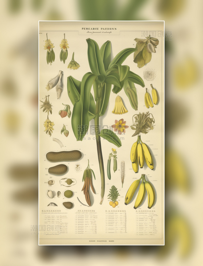 香蕉植物解析学报告风插图数字插画