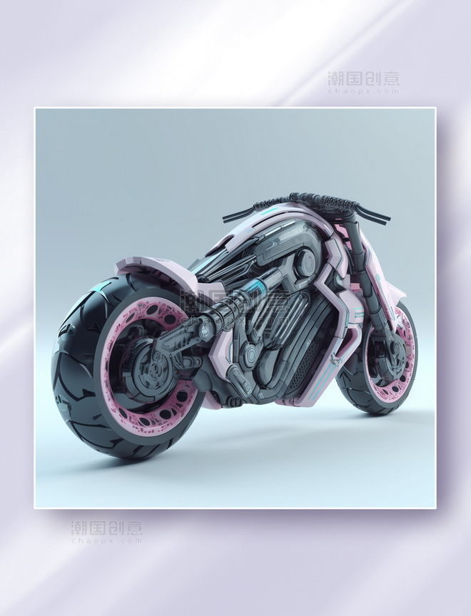 3D立体未来概念科幻车摩托车交通工具
