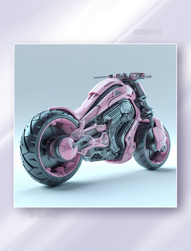车3D立体未来概念科幻摩托车交通工具