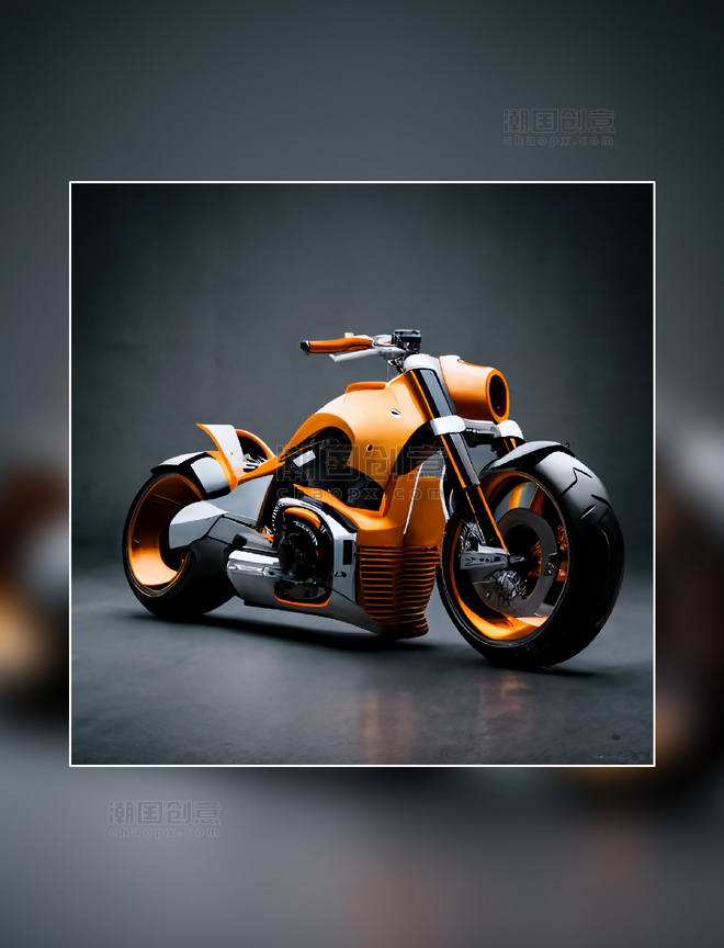橙色摩托车赛车交通工具