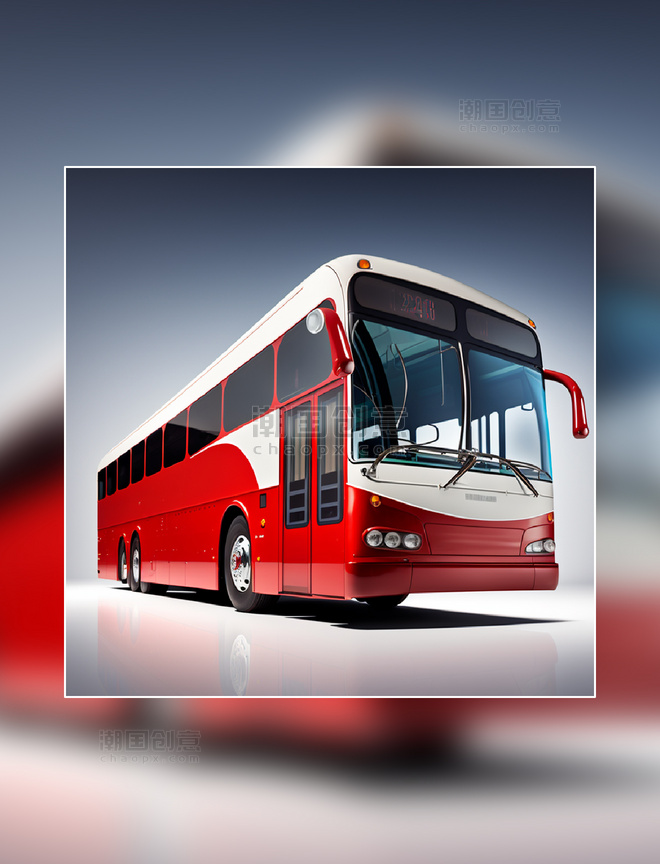 红色大巴公共汽车产品摄影