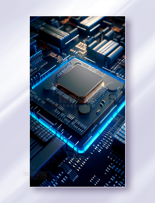 蓝光高科技集成电路板纳米芯片元器件