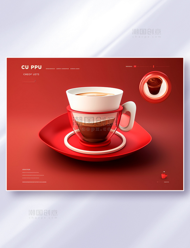 极简风红色咖啡饮品网站网页界面设计