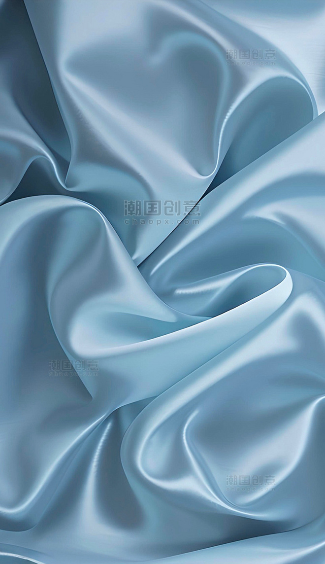 蓝色丝绸背景绸缎面料