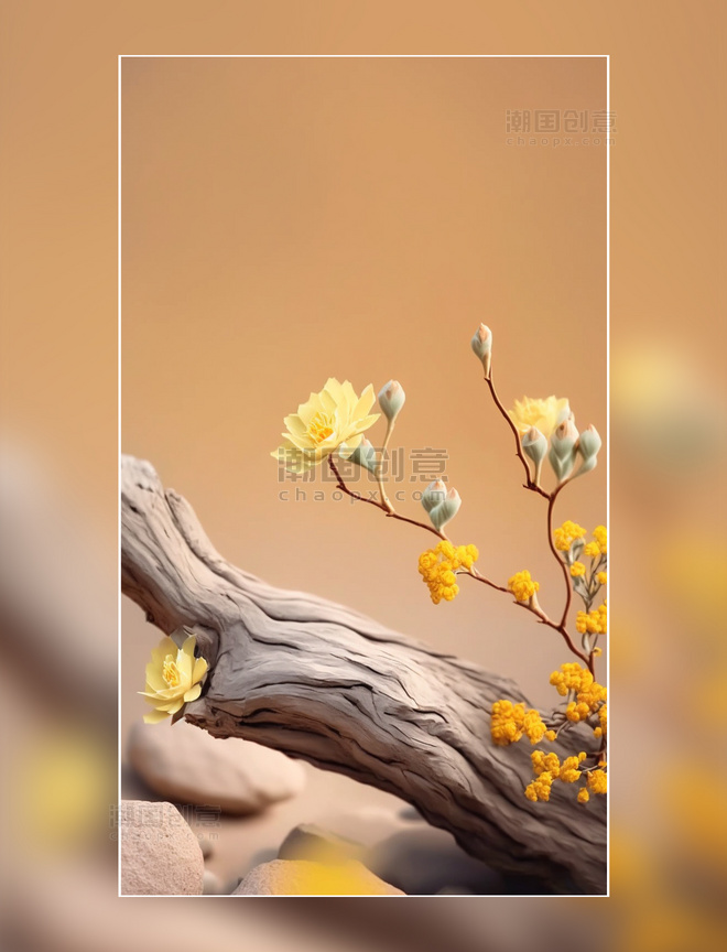 树枝枝干花朵产品拍摄背景植物梅花