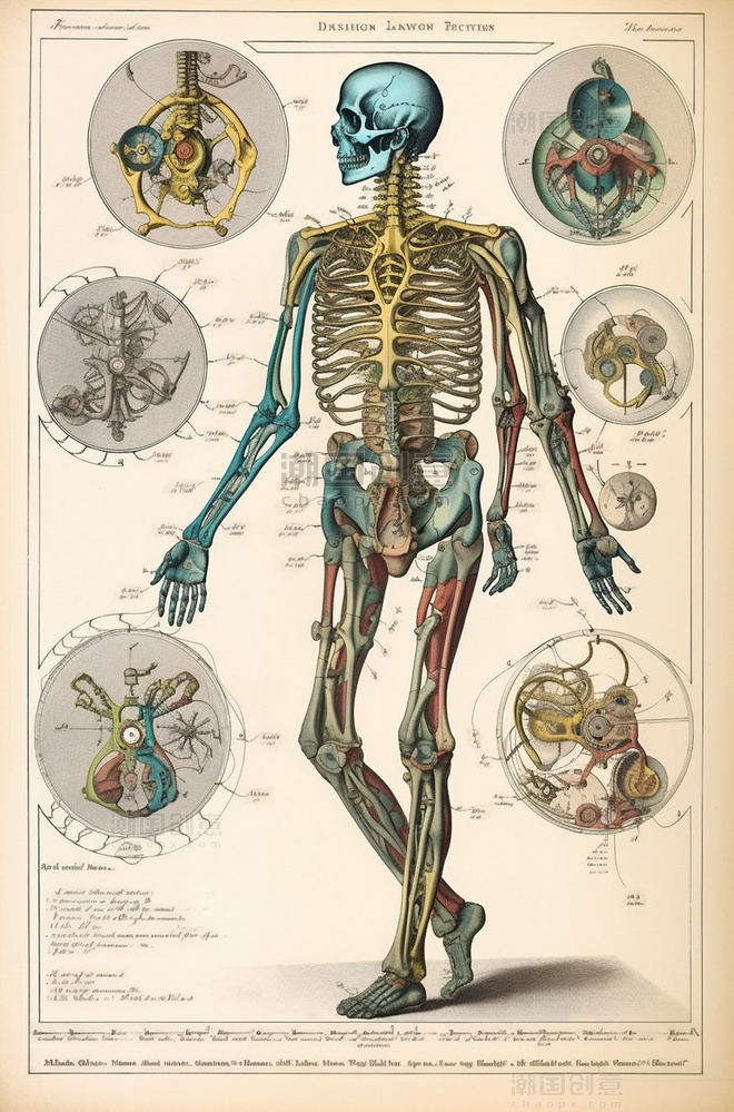 人体解剖图百科图解学术知识科普标本图谱插画