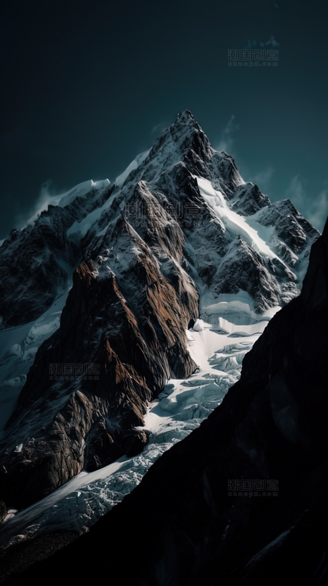 雪山冰川自然风景景色摄影图摄影高山雪景