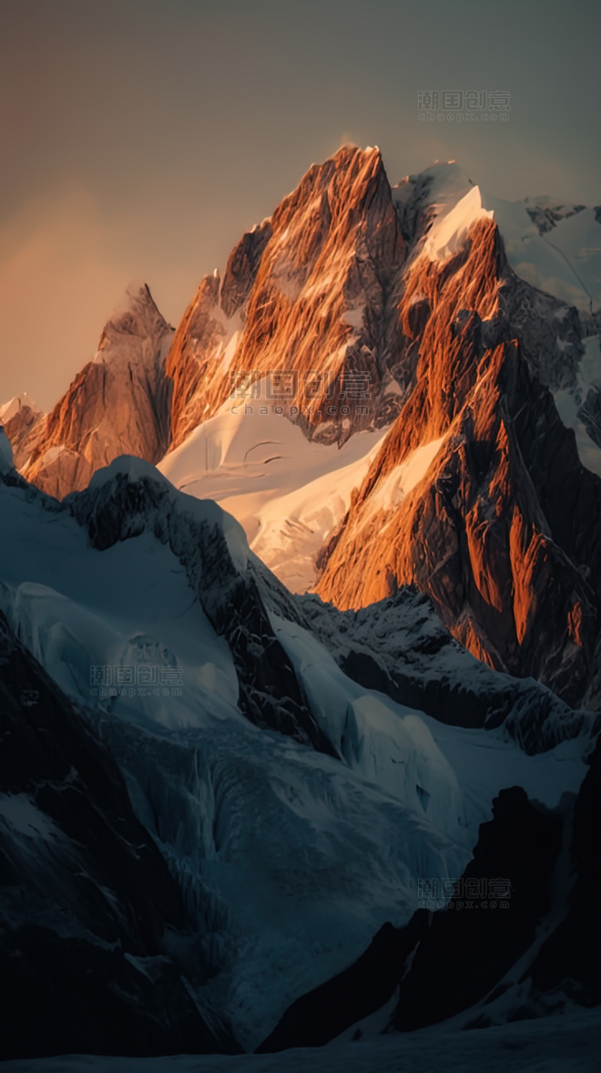 冬季雪山冰川自然风景景色 摄影图摄影高山雪景