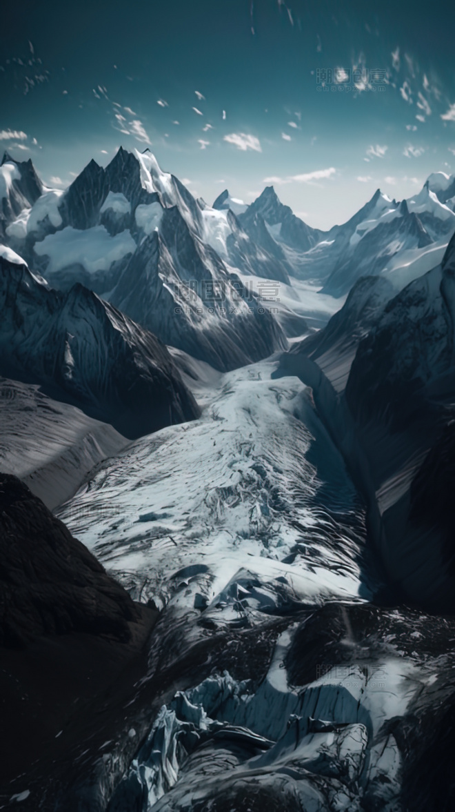 冬季雪山冰川自然风景景色摄影图摄影
