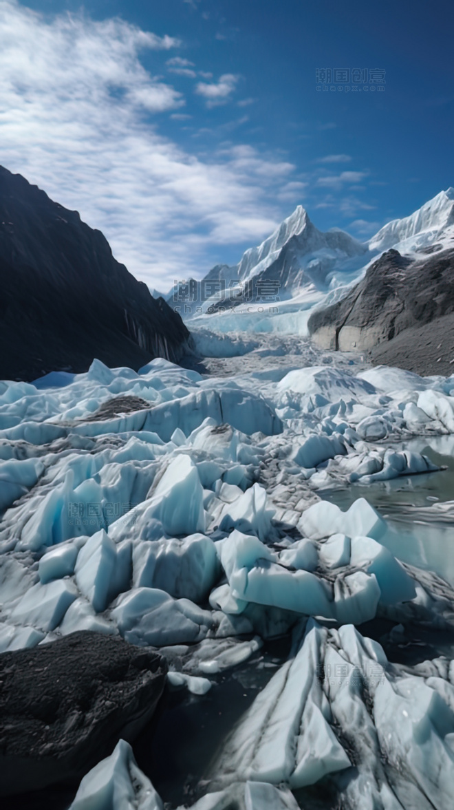 冬季雪山冰川自然风景景色摄影图摄影冬天雪景高山