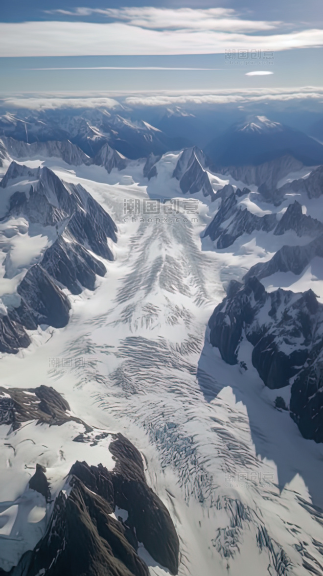 雪山冰川自然风景景色摄影图摄影冬天雪景高山