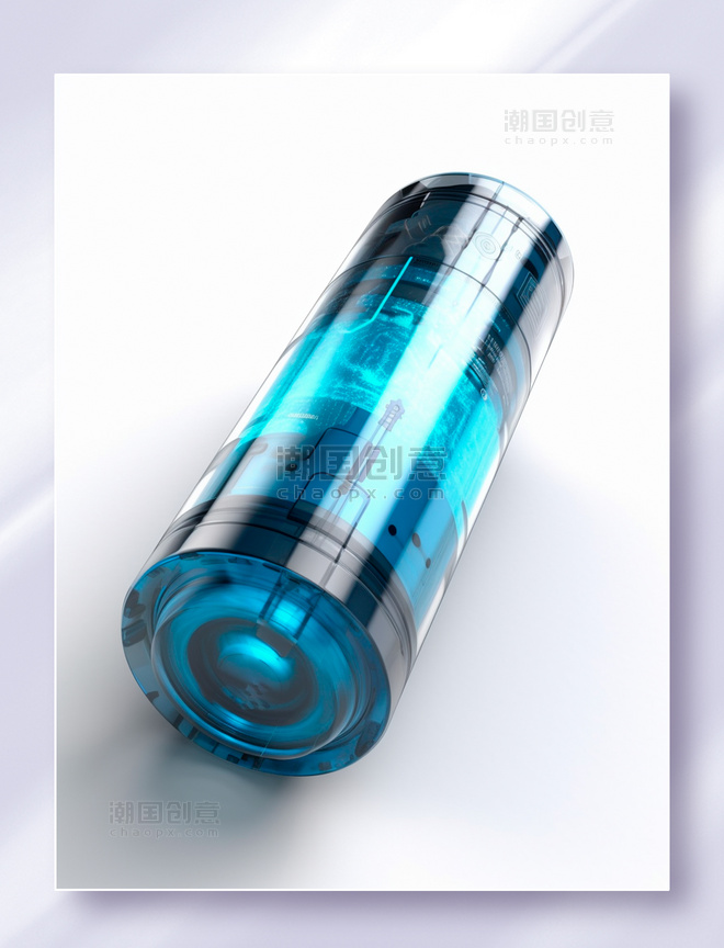 蓝黑色新能源科幻高科技电池