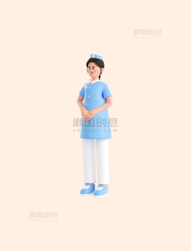 3D立体C4D五一劳动节职业人物护士