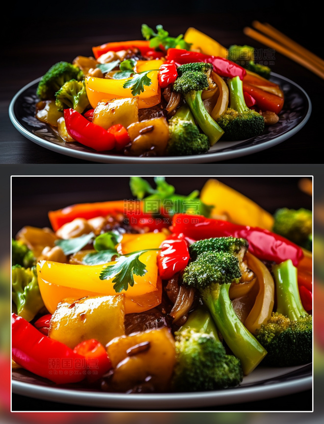 清炒时蔬中式美食摄影餐饮食品
