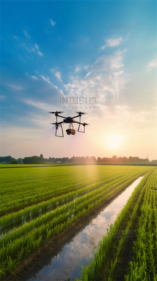 无人机飞行灌溉浇水洒水打农药喷洒肥料农田田地里38