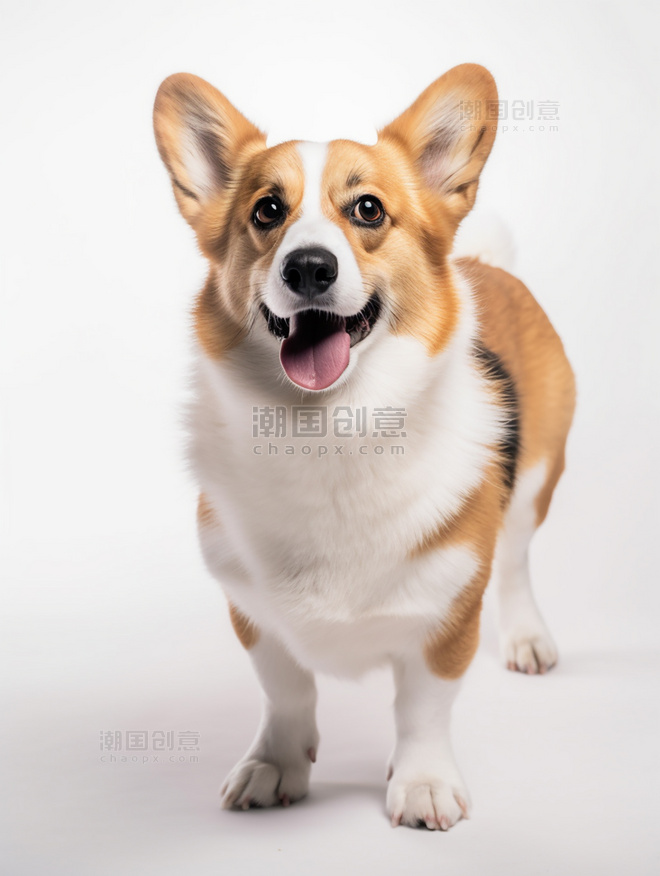 动物摄影一张柯基狗狗照片超级清晰全身照高质量获奖宠物摄影风格