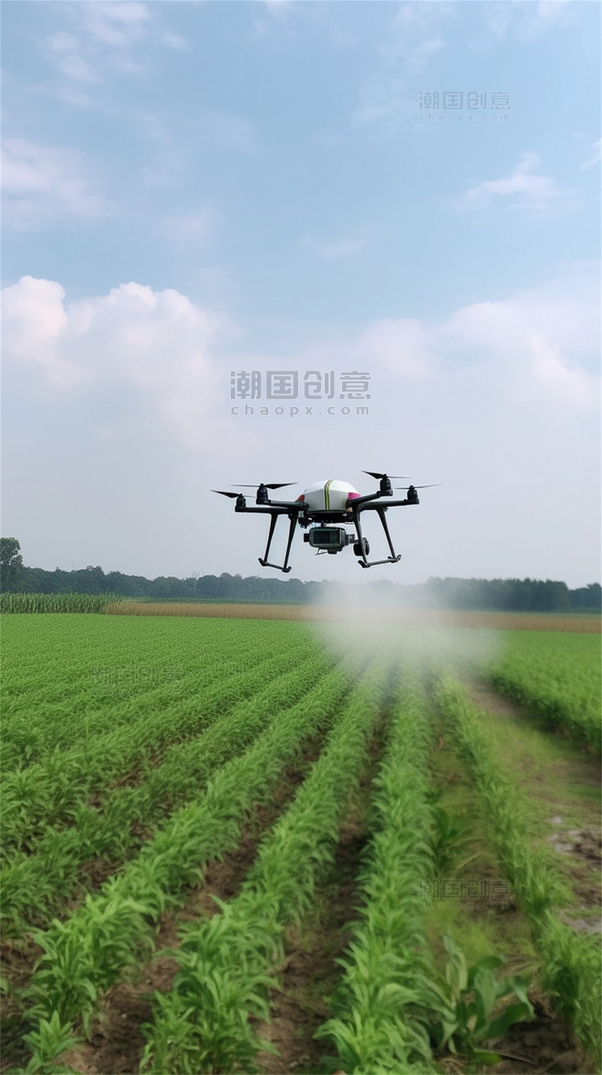 无人机飞行灌溉浇水洒水打农药喷洒肥料农田田地里4