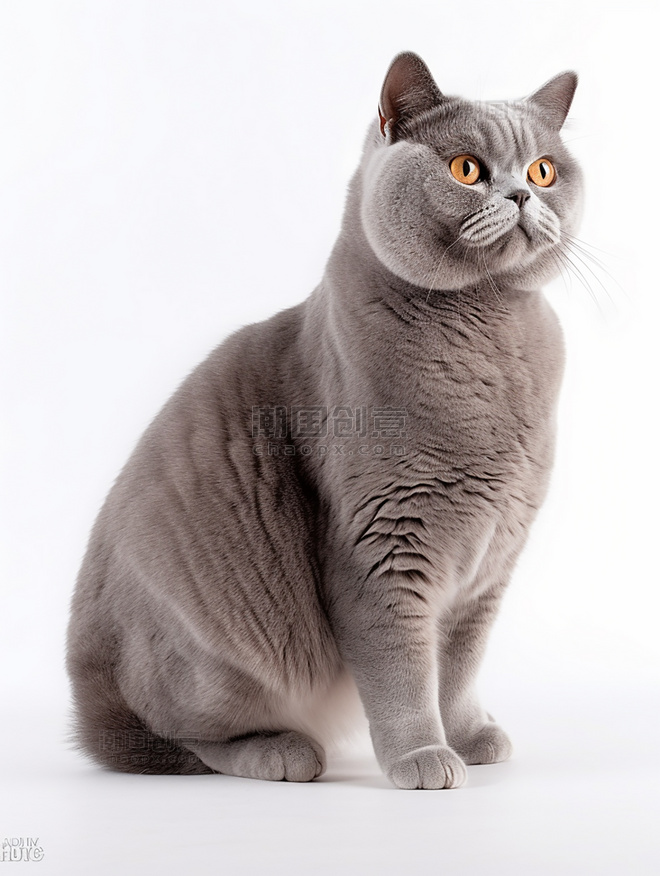 猫猫超级清晰动物摄影一张英国短毛猫照片全身照高质量获奖宠物摄影风格