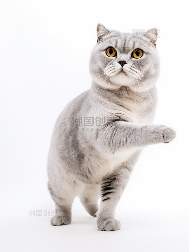 超级清晰猫猫动物摄影一张折耳猫照片全身照高质量获奖宠物摄影风格