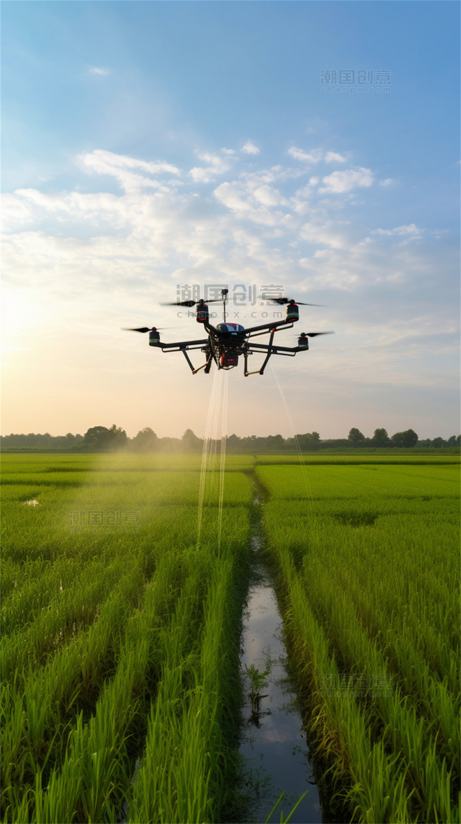 无人机飞行灌溉浇水洒水打农药喷洒肥料农田田地里27