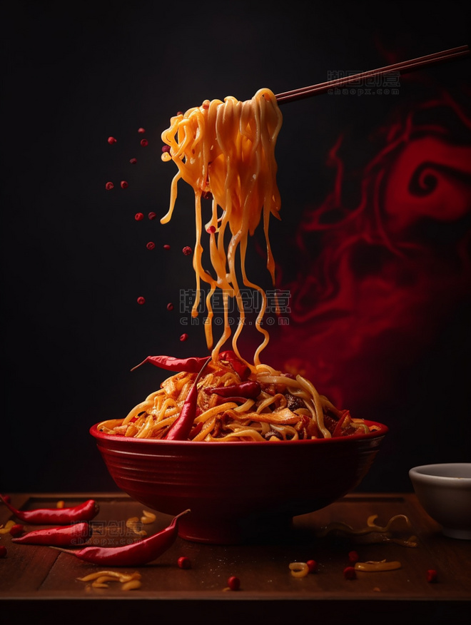 炒面中餐中式餐饮川菜中国菜摄影图高清食物拍摄