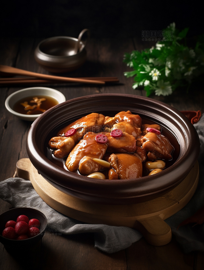 美味炖鸡肉中餐中式餐饮川菜中国菜摄影图高清食物拍摄