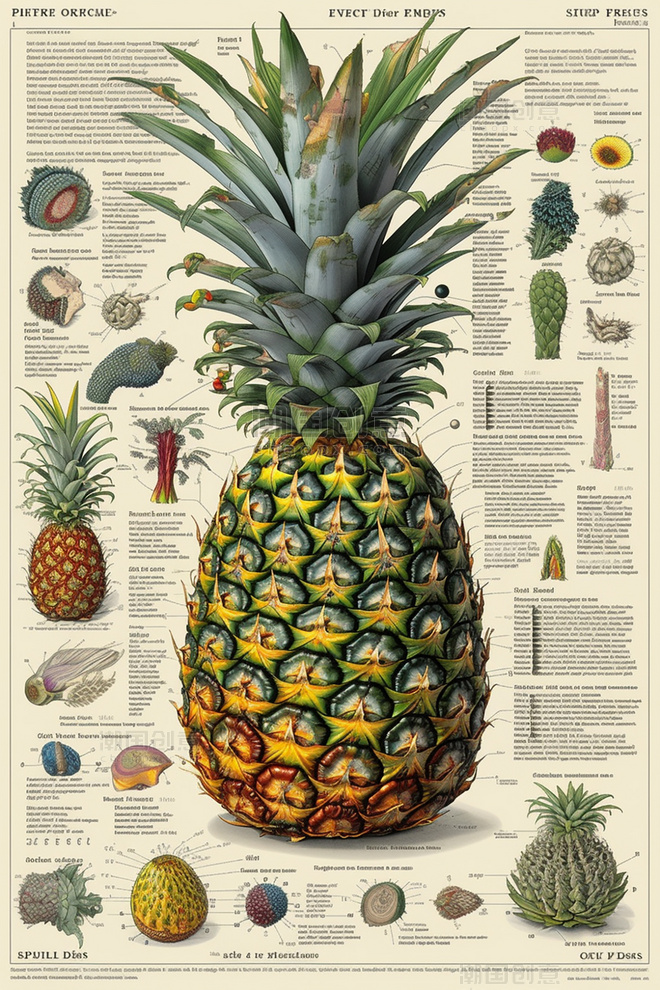 植物科普科学展示手绘数字插画
