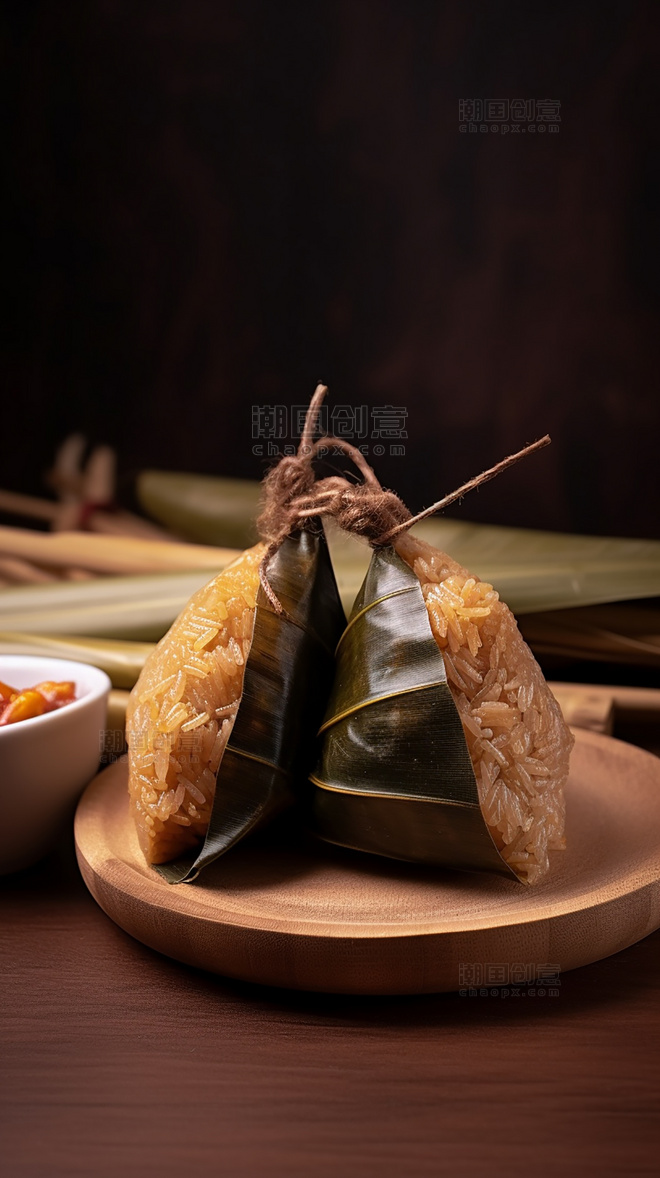 美食特色高清食物拍摄中国传统节日端午节糯米粽子美味粽子摄影图