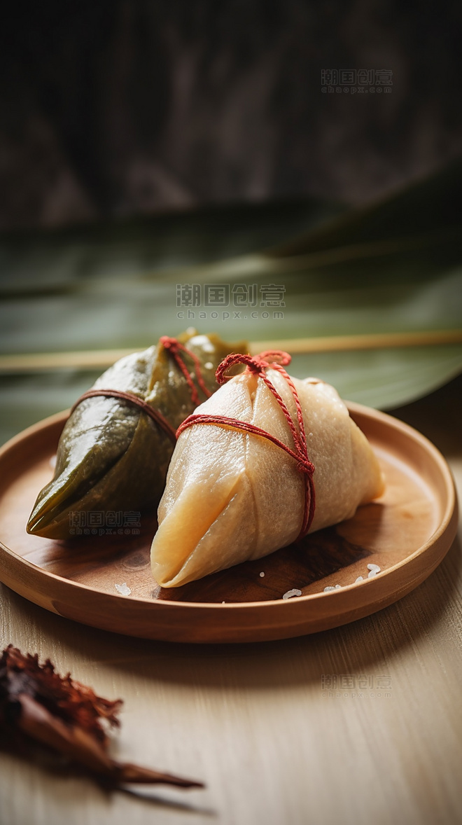 美食特色中国传统节日端午节糯米粽子美味粽子摄影图