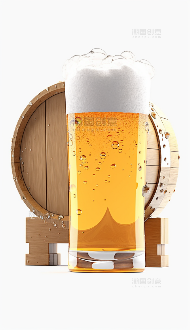 3d瓶装啤酒白色背景图标icon