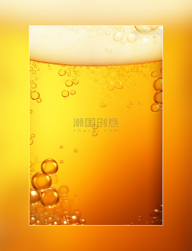 黄棕色啤酒气泡背景