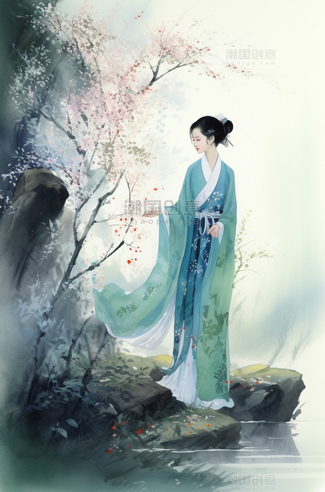 中国传统戏曲角色数字艺术插画