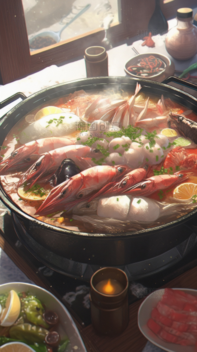 美食食物海鲜火锅
