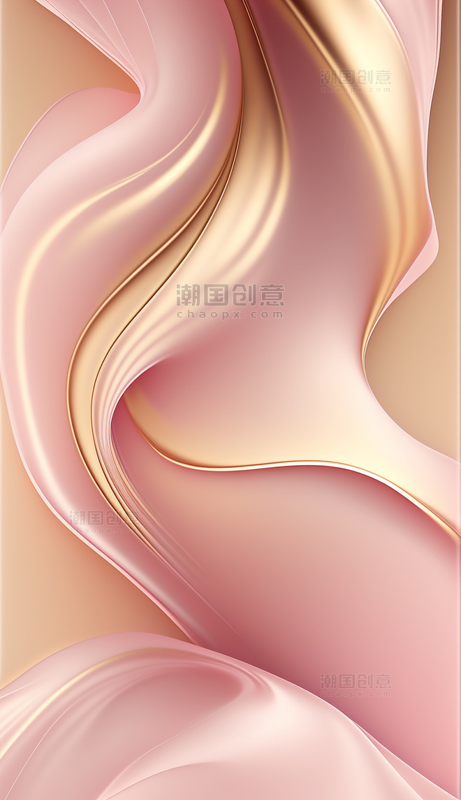 粉红色丝滑质感AI绘画背景
