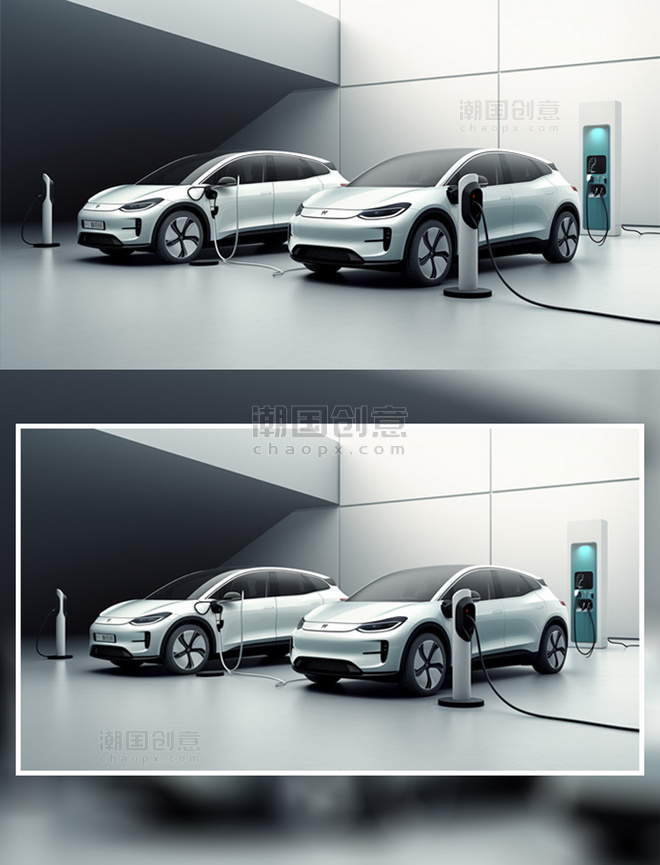 新能源汽车在充电桩充电横图
