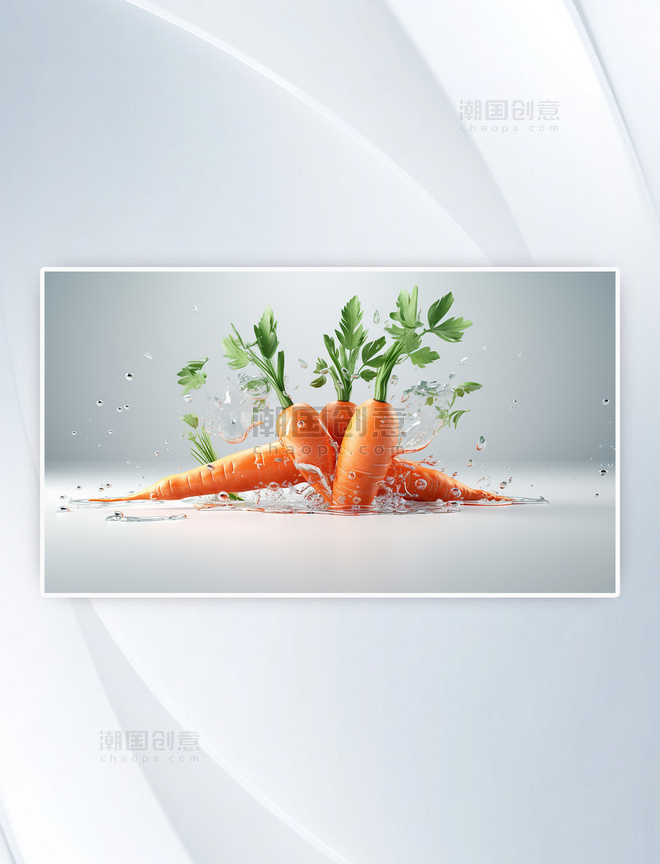 新鲜胡萝卜蔬菜广告背景